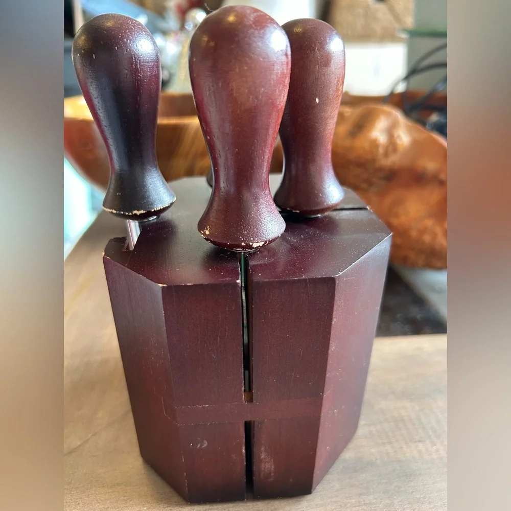 TRUDEAU Wooden 4 Cheese Knife Set